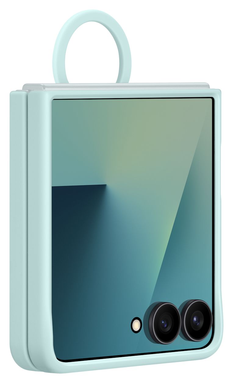 Silicone Ring Case Cover für Samsung Galaxy Z Flip7  (Mintfarbe) 
