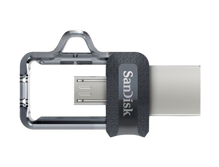 Ultra Dual m3.0 USB Type-A / Micro-USB Stick 128 GB (Schwarz, Transparent) 