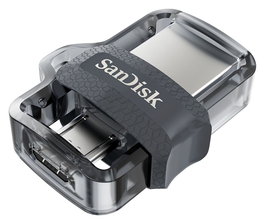 Ultra Dual m3.0 USB Type-A / Micro-USB Stick 256 GB (Schwarz, Silber, Transparent) 