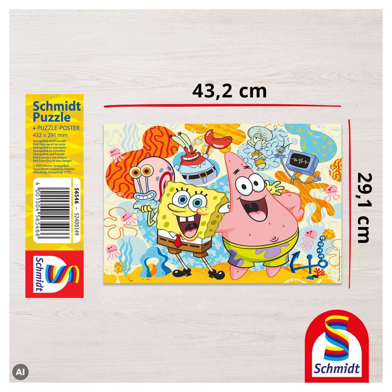 56546 SpongeBob und Freunde Kinderpuzzle, 150 Teile 