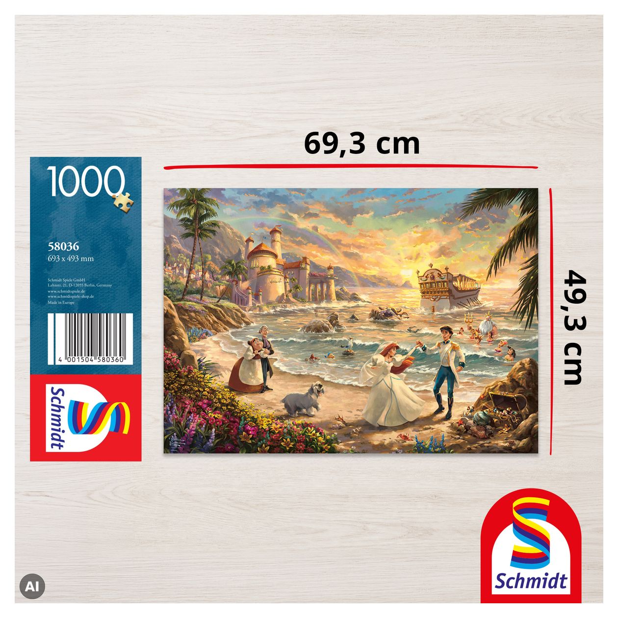 58036 Disney The Little Mermaid Puzzle, 1.000 Teile 