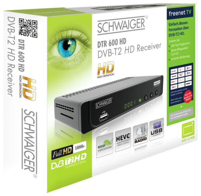DTR600HD DVB-T2 HD Receiver Full HD HEVC Irdeto Verschlüsselungssystem 