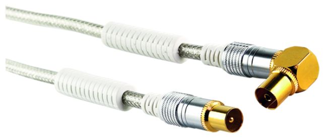 KVKWHD15 531 Antennenkabel, IEC Winkelbuchse > IEC Stecker Ferritkern 