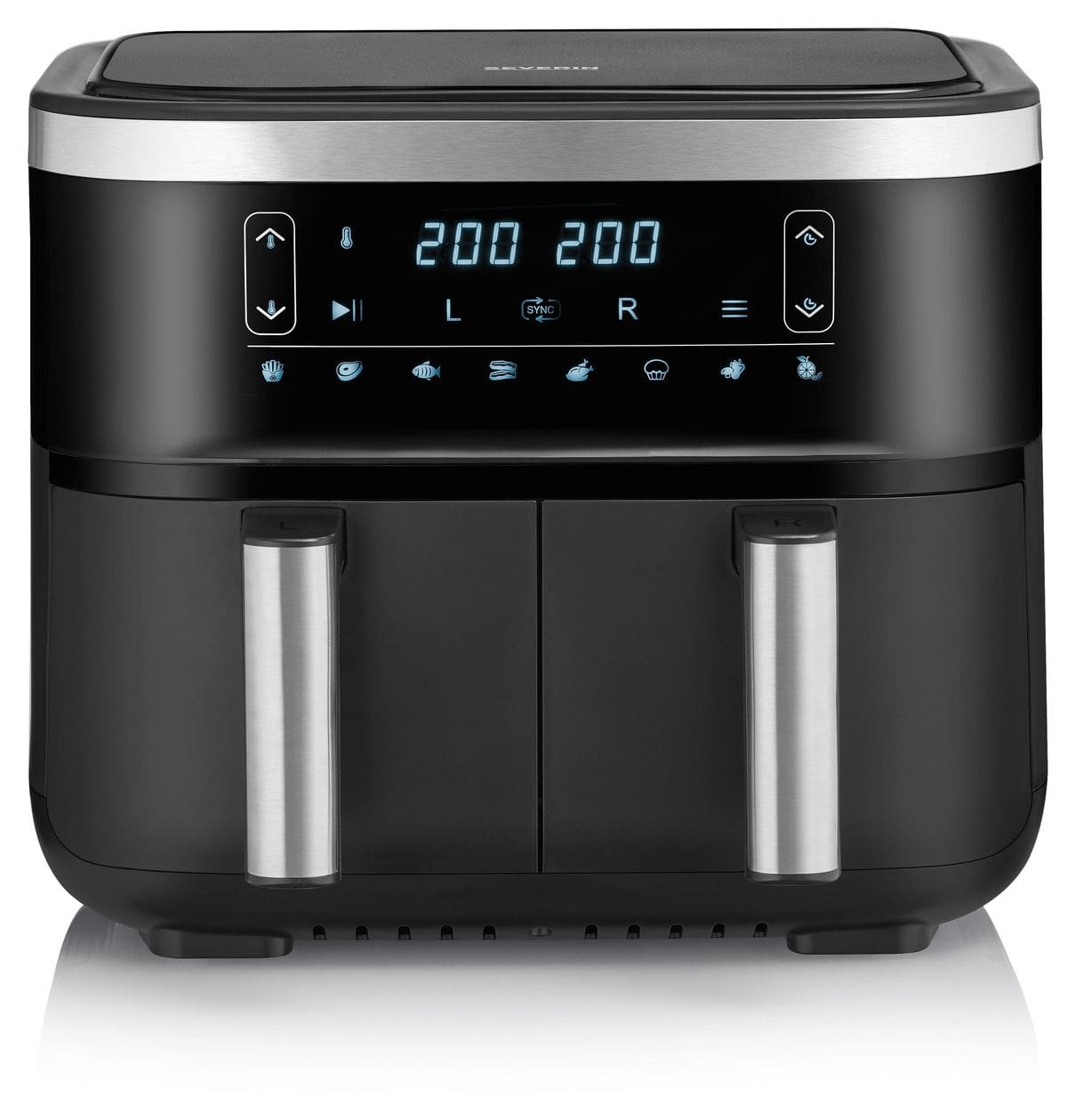 FR2453 Doppel Heißluftfritteuse 3,25 l 2850 W  (Schwarz, Silber) 