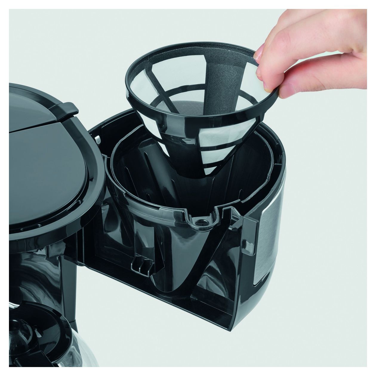 KA4808 4 Tassen Filterkaffeemaschine  (Schwarz, Edelstahl) 