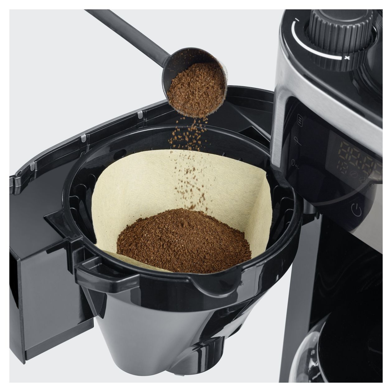 KA4813 10 Tassen Filterkaffeemaschine  (Schwarz, Edelstahl) 