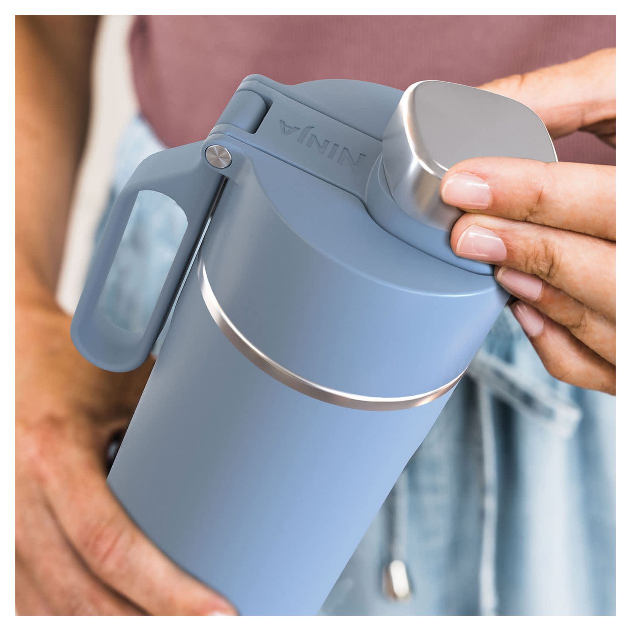 Thirsti 530ml Kunststoff, Edelstahl  (Blau) 