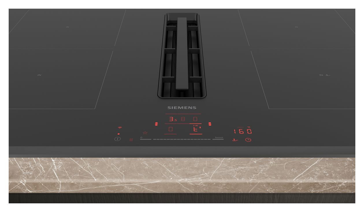 iQ500 ED851HQ26E autarkes 80 cm Induktionskochfeld 4 Kochzonen mit integriertem Dunstabzug 