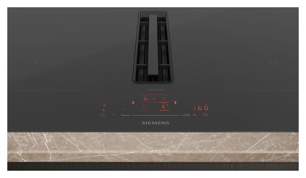 iQ500 ED87BHQ26E autarkes 80 cm Induktionskochfeld 4 Kochzonen mit integriertem Dunstabzug 