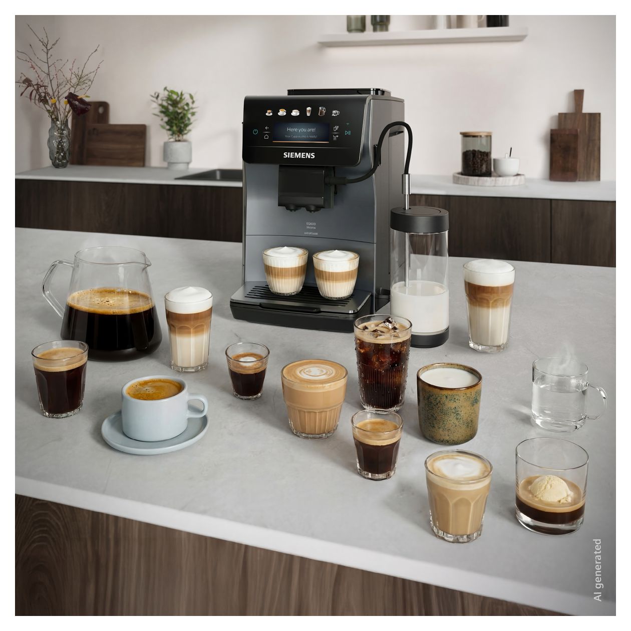 EQ600 TP603EF6 Kaffeevollautomat 15 bar 1,8 l 300 g  (Schwarz) 