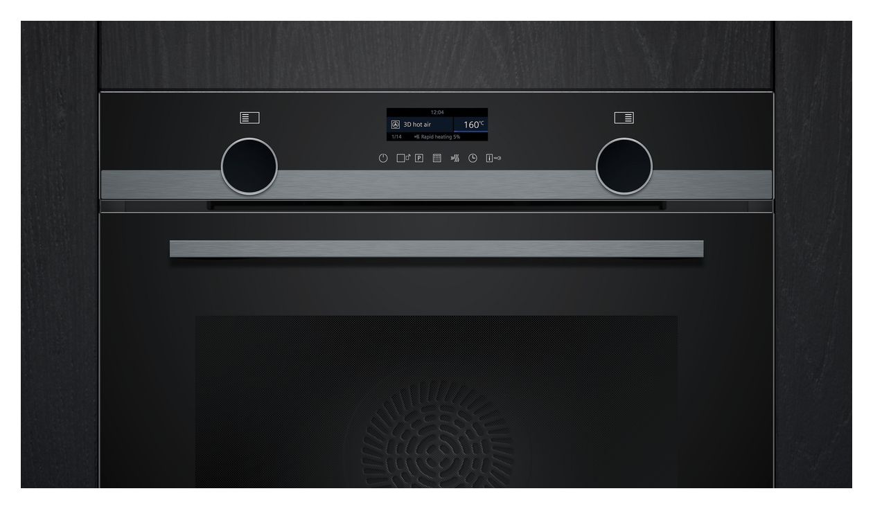 iQ500 HB479G5A7F Einbaubackofen groß AutoClean (Edelstahl, Schwarz) 