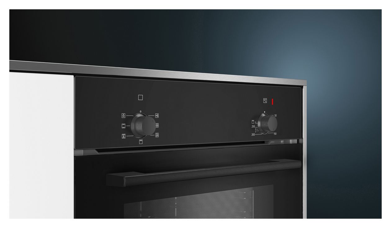 iQ100 HB010FBA1 Einbaubackofen normal (Schwarz) 