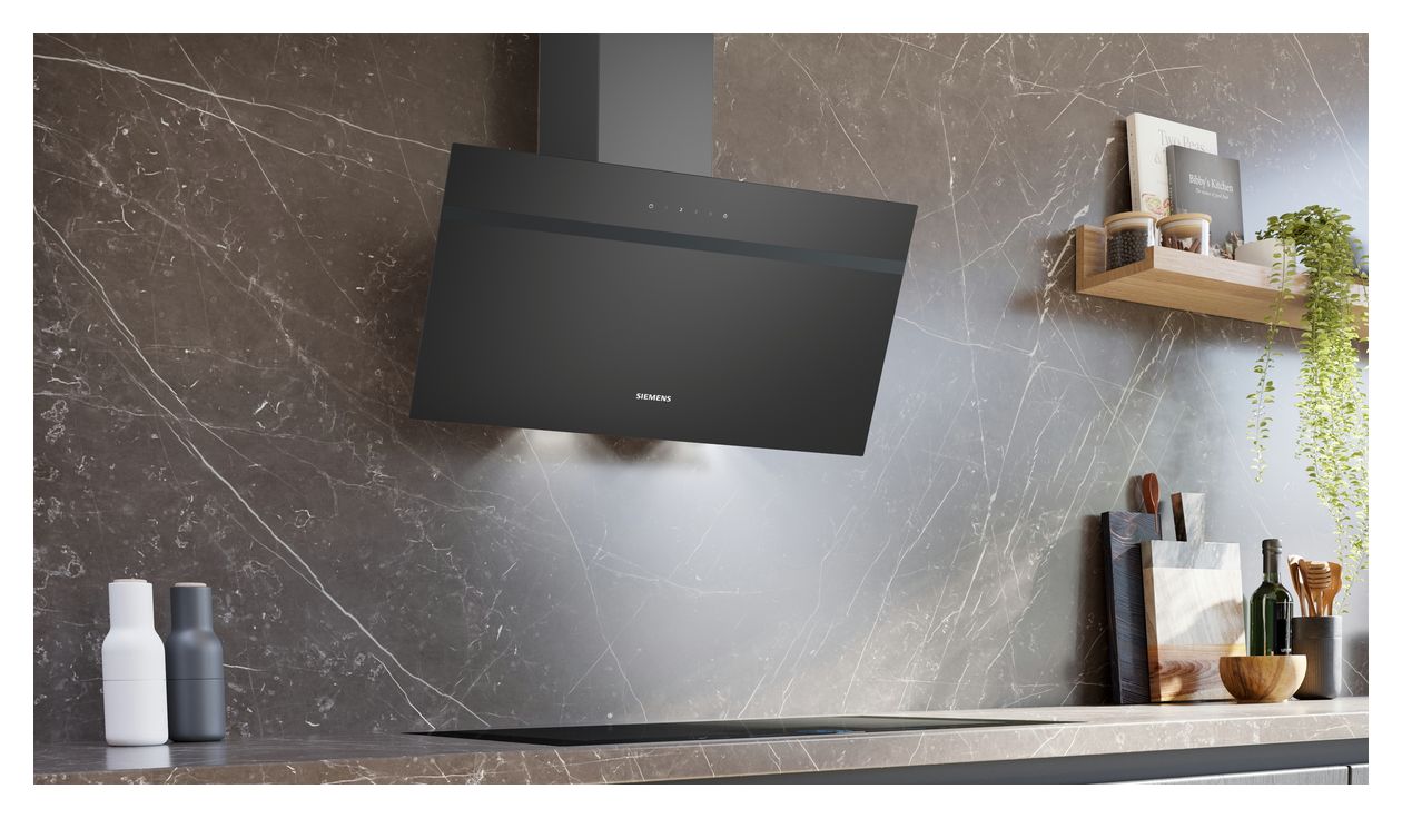 iQ100 LC85KDK60 Abluft Dunstabzugshaube/Esse Wand 80 cm (Schwarz) 