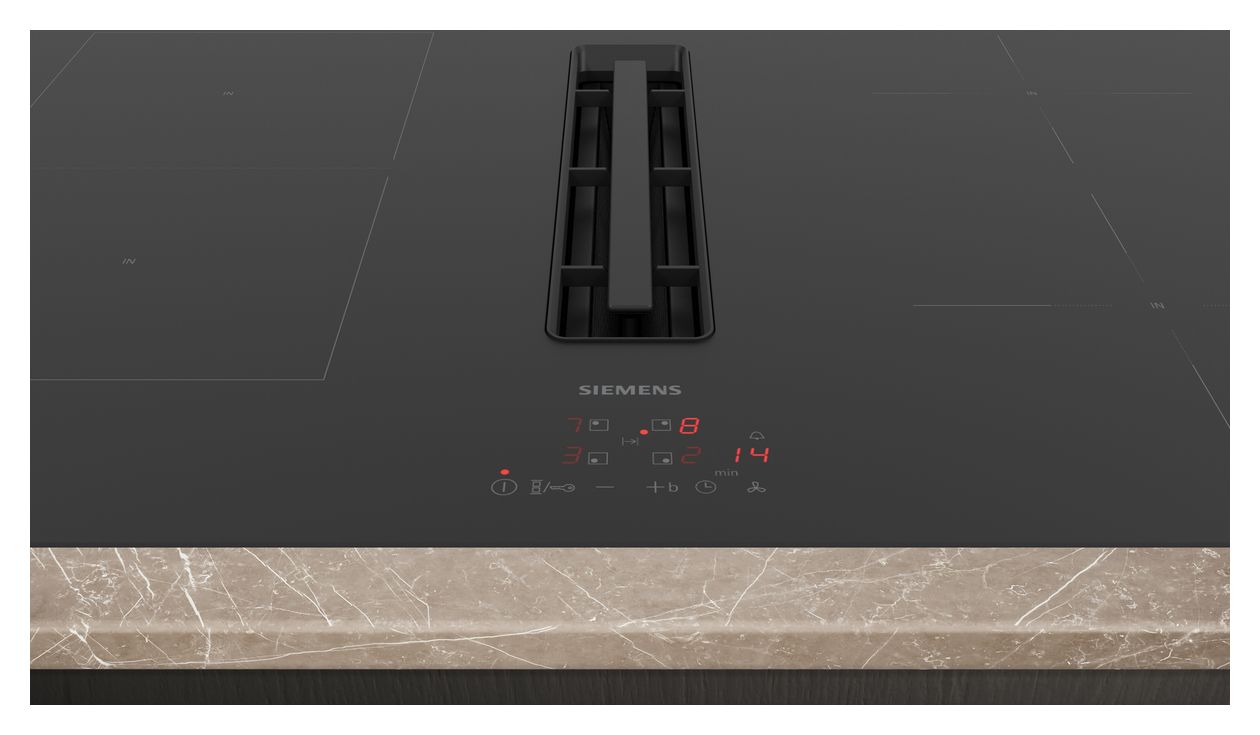 iQ300 ED801BS16E autarkes 80 cm Induktionskochfeld 4 Kochzonen mit integriertem Dunstabzug 