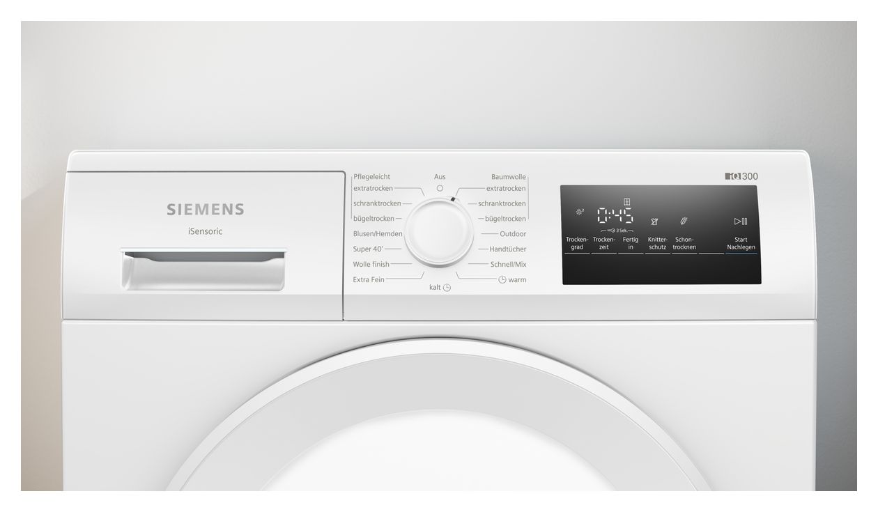 iQ300 WT43H004 Kondensations Trockner Frontlader 