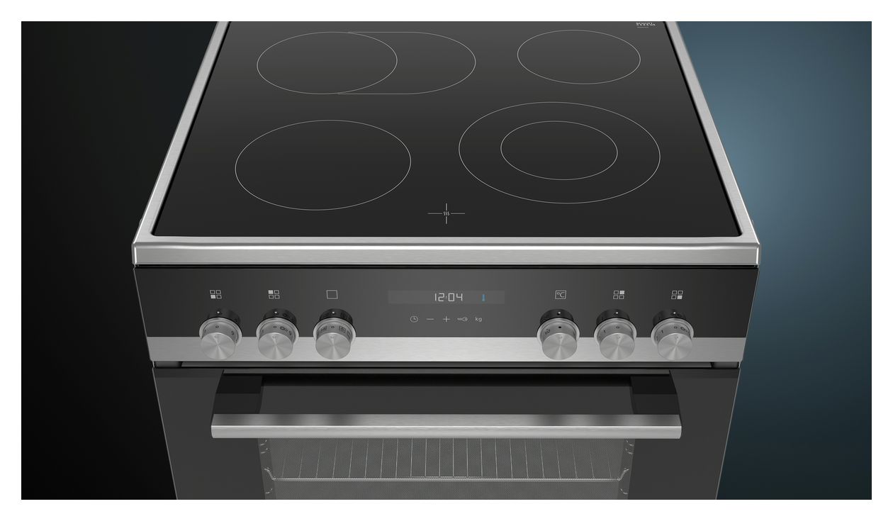 iQ500 HK9S5A240 Freistehender Herd Elektro normal mit Glaskeramik Kochfeld 