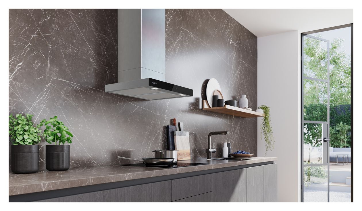 iQ500 LC67BDN30 Abluft/Umluft Dunstabzugshaube/Esse Wand 60 cm (Schwarz, Edelstahl) 