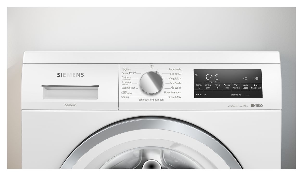iQ500 WU14UT92 9 kg Frontlader Waschmaschine 1400 U/min aquaStop Funktion 