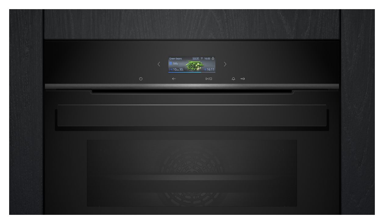 iQ700 CB974GKB1 Einbaubackofen kompakt AutoClean (Schwarz/Edelstahl) 