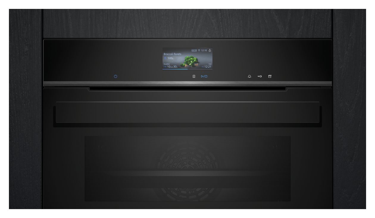 iQ700 CS936GCB1 Einbaubackofen kompakt Dampfgaren AutoClean (Schwarz/Edelstahl) 