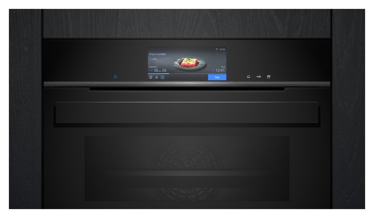 iQ700 CS938GCB2 Einbaubackofen kompakt Dampfgaren AutoClean (Schwarz) 