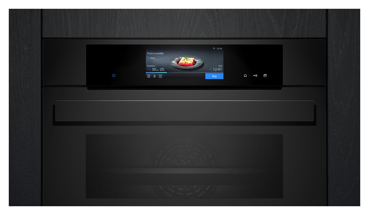 iQ700 CS938GCM1 Einbaubackofen kompakt Dampfgaren AutoClean (Schwarz) 