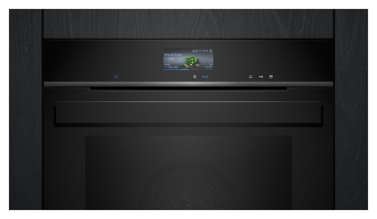 iQ700 HR976GMB1 Einbaubackofen groß Dampfgaren AutoClean (Edelstahl, Schwarz) 