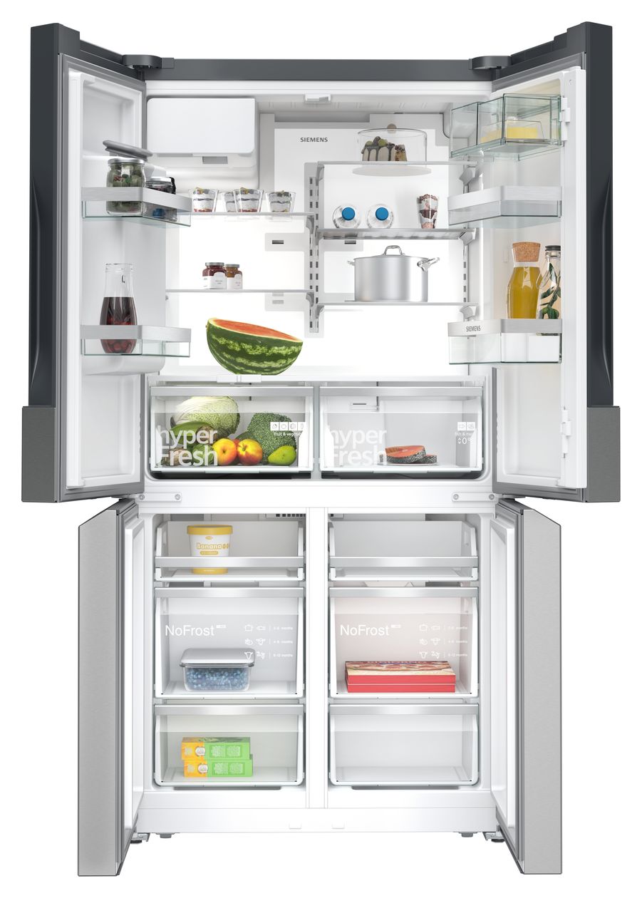 iQ700 KF96DPPEA Side-by-Side Kühl-/ Gefrierkombination French Door 375 l / 199 l 327 kWh NoFrost 1830 mm x 905 mm  (Edelstahl) 