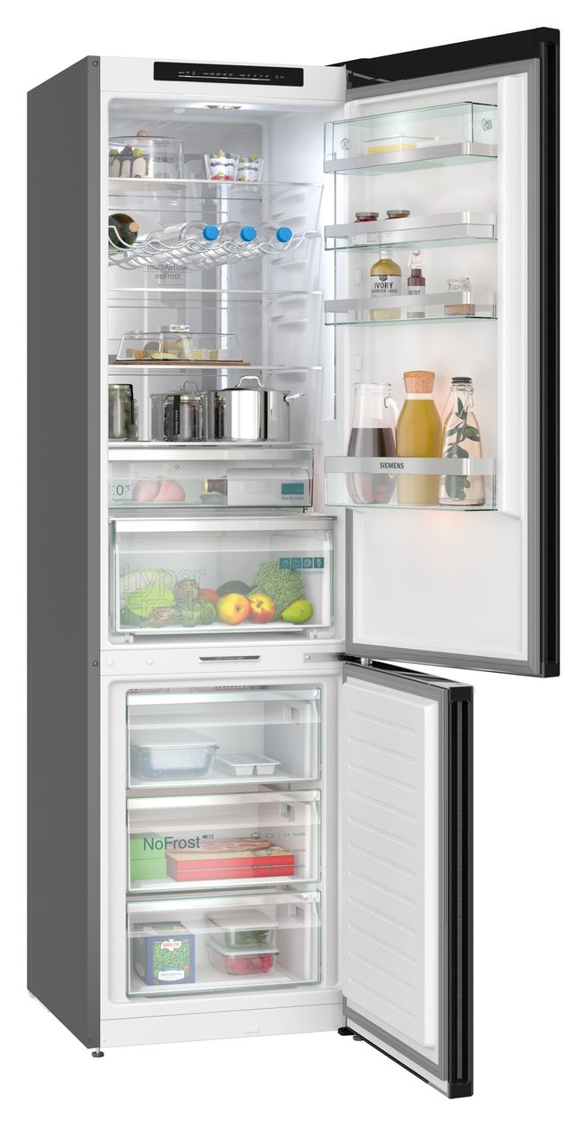 iQ700 KG39NSBBF 260 l / 103 l Kühl-Gefrierkombi freistehend NoFrost 129 kWh Jahr  (Schwarz) 