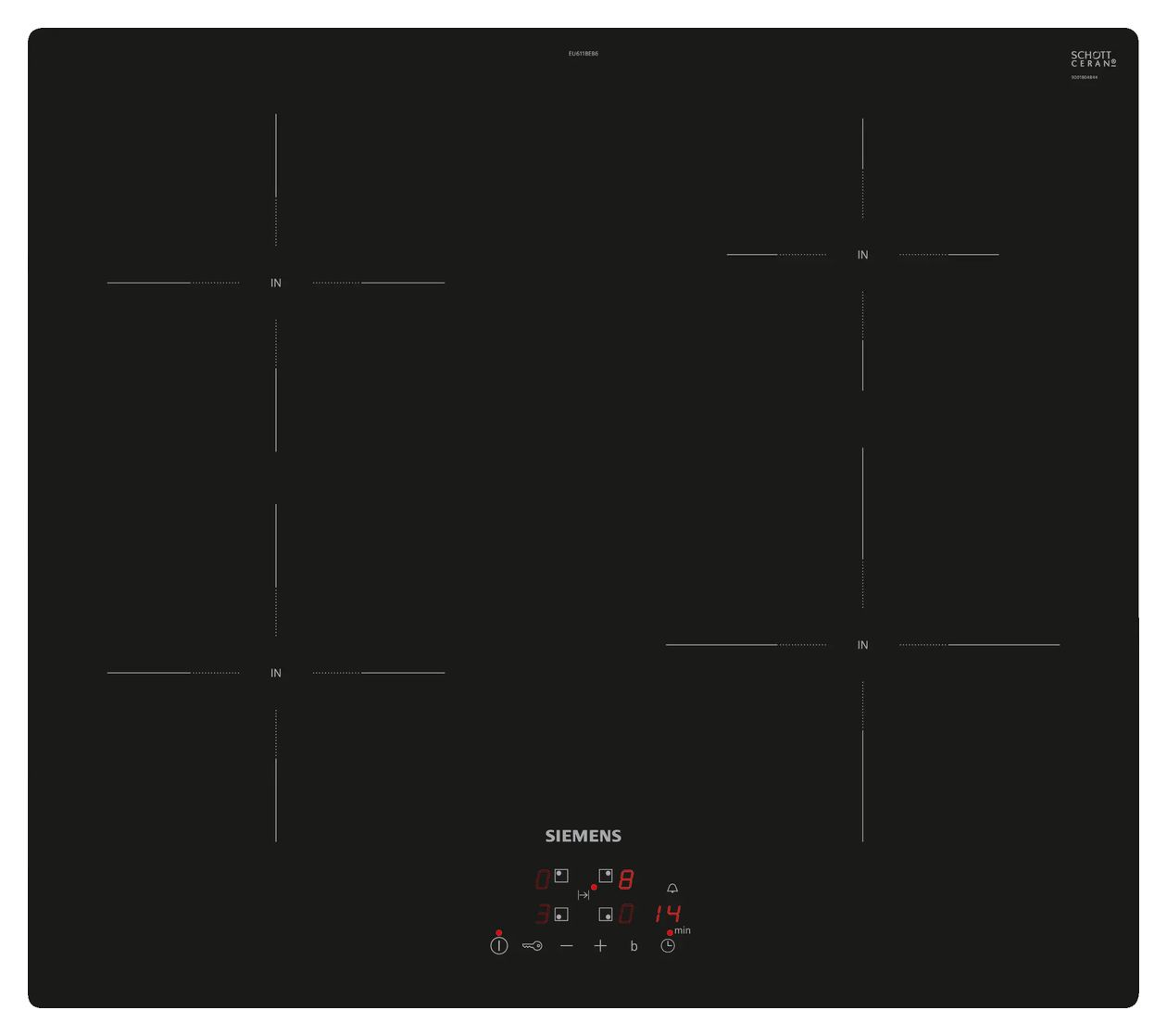 PQ100I60 (HB572ABS4 + EU611BEB6E) Backofen-Set groß AutoClean mit autarkem 60 cm Induktions Kochfeld 