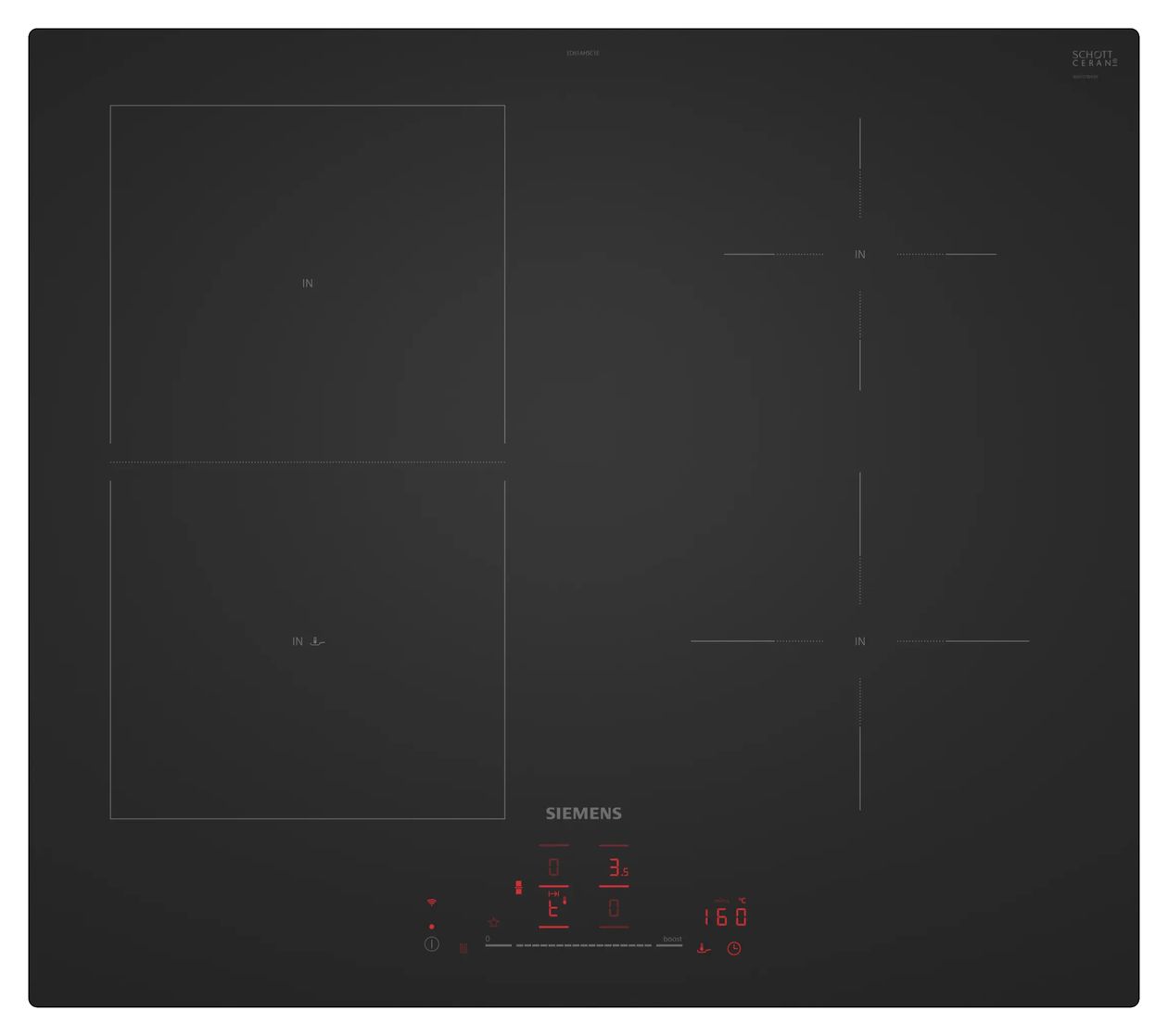 PQ100J60SL (HB479G0A3 + ED61AHSC1E) Backofen-Set groß AutoClean mit autarkem 60 cm Induktions Kochfeld 