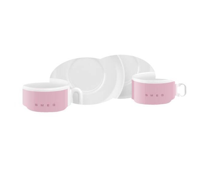 CCSF01PK Cappuccino-Tassen 2er Set Tasse  (Weiß/Pink) 