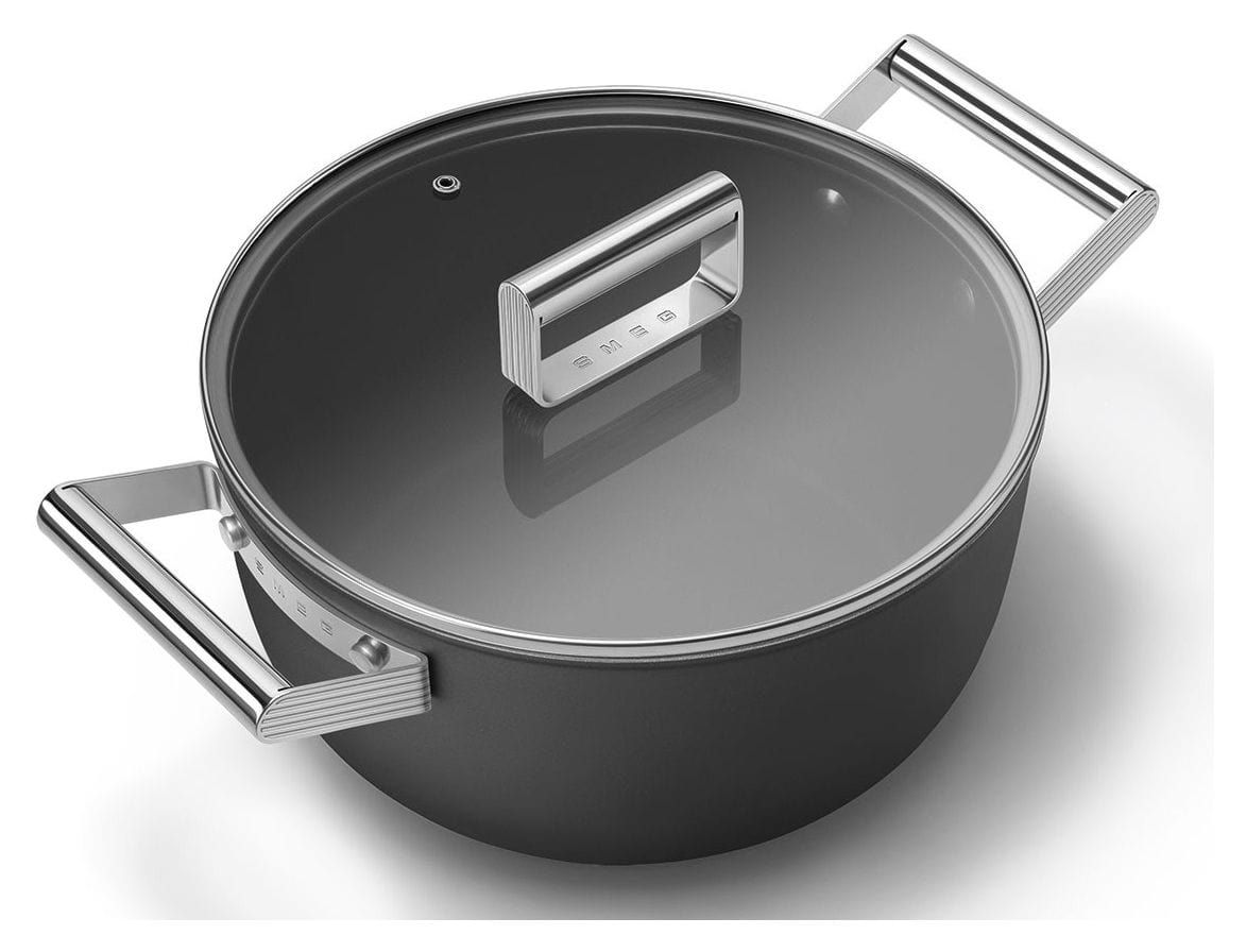 CSF2412BLM Schmortopf 50's Style 24 cm Keramik beschichtet für alle Herdplatten und Backöfen bis 250° mit Glas-Deckel 