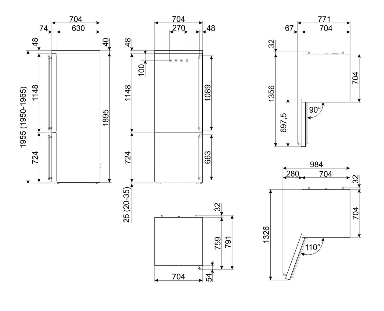 FA8005LPO6 344 l / 137 l Kühl-Gefrierkombi freistehend NoFrost 230 kWh Jahr  (Cremefarben) 