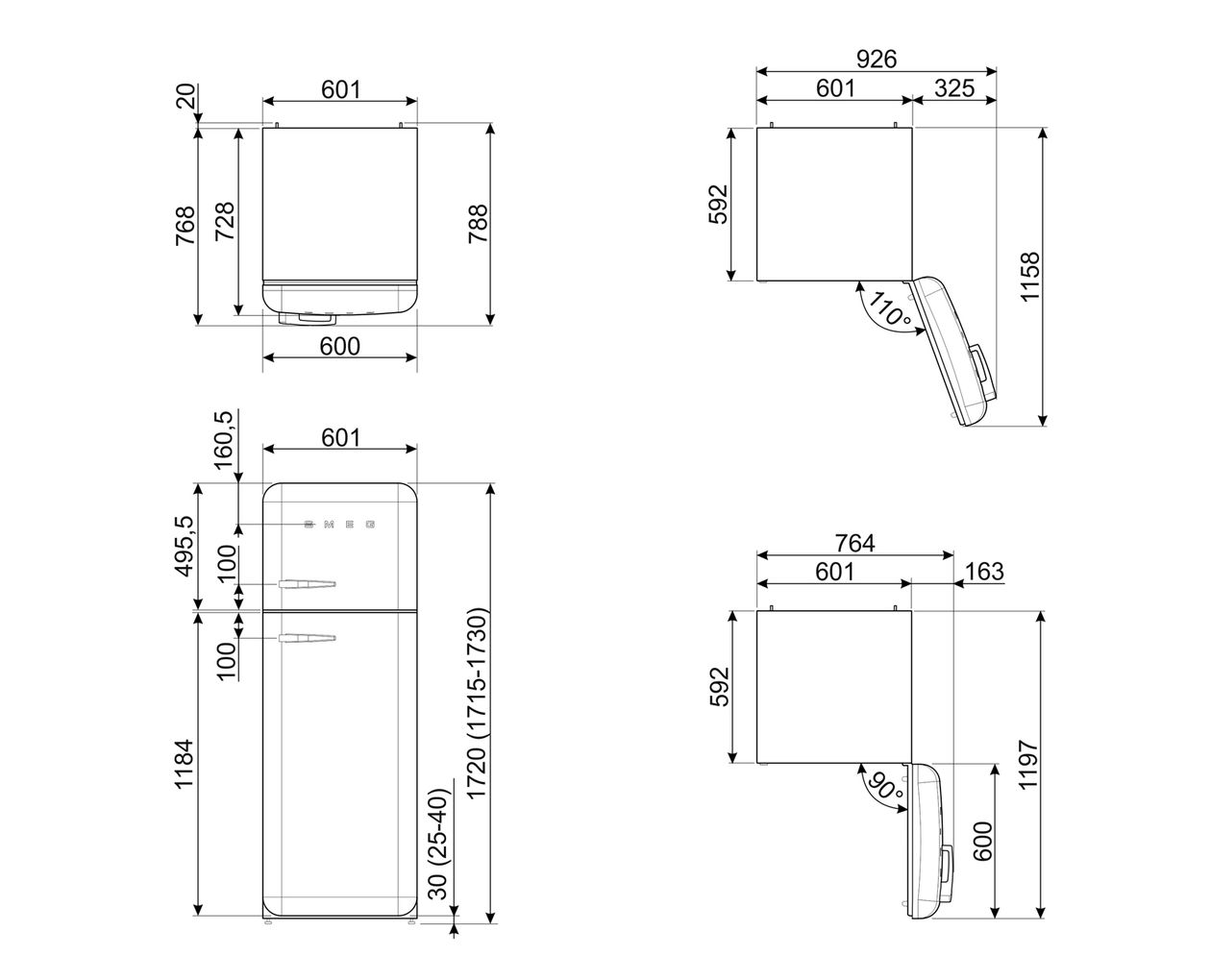 FAB30RLI6 72 l Gefrierschrank 135 kWh Jahr  (Grün) 