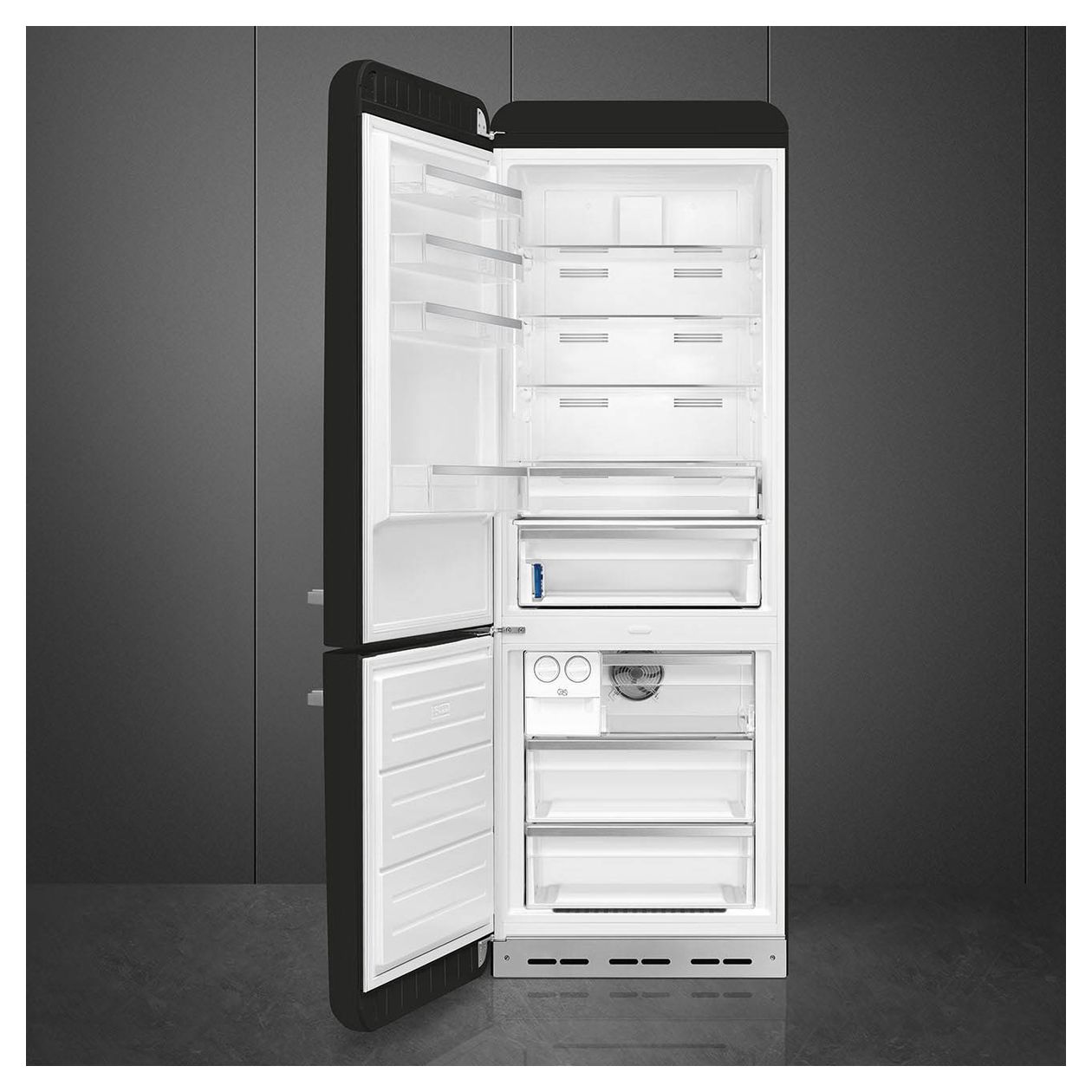 FAB38LBL6 344 l / 137 l Kühl-Gefrierkombi freistehend NoFrost 230 kWh Jahr  (Schwarz) 