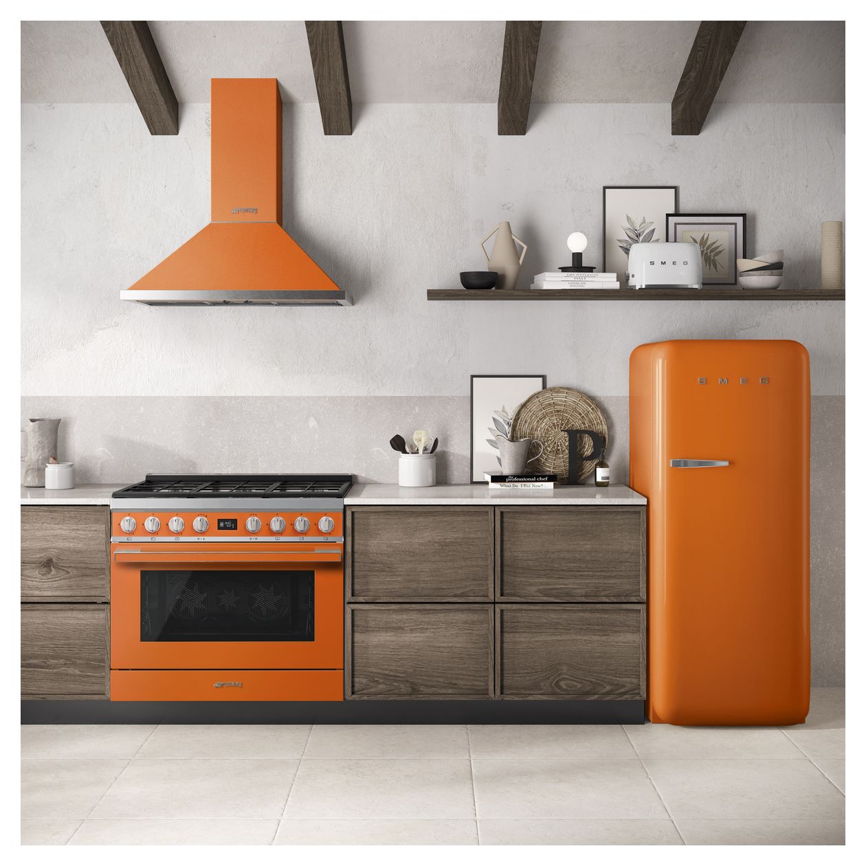 KPF9OR Abluft Dunstabzugshaube/Esse Wand 896 mm (Orange) 