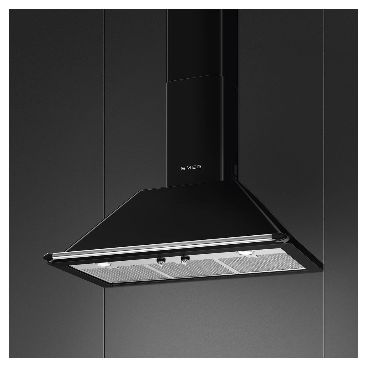 KT90BLE Abluft/Umluft Dunstabzugshaube/Esse Wand 90 cm (Schwarz) 