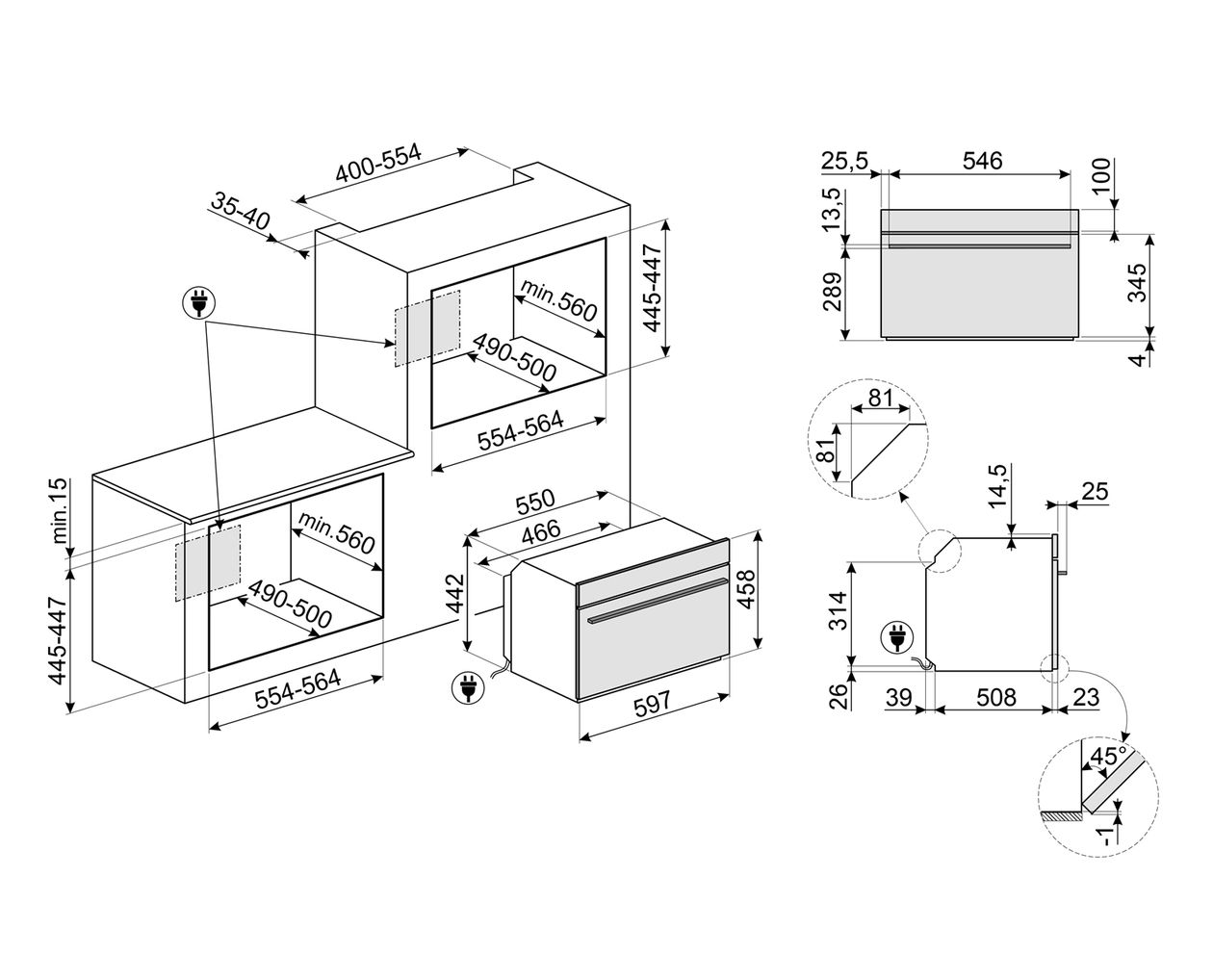 SO4104M2PB3 Einbaubackofen 40 l AutoClean Mikrowellenkochen 