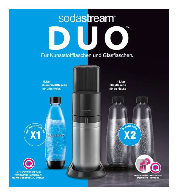 Duo Wassersprudler  (Schwarz, Edelstahl) 