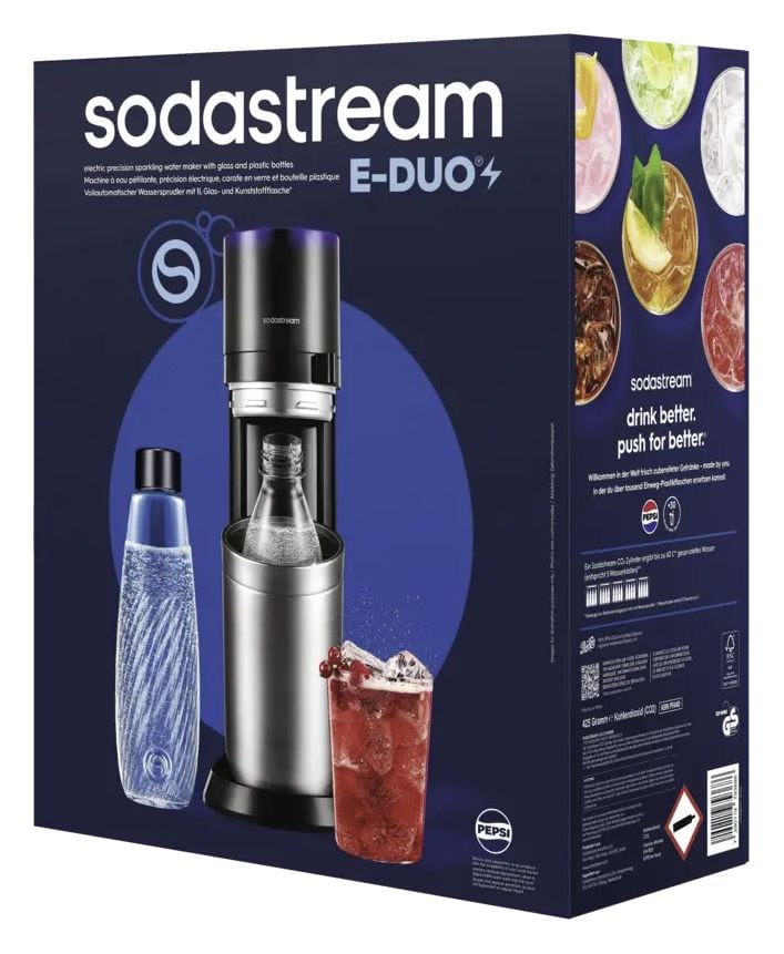 E-Duo Wassersprudler  (Schwarz, Edelstahl) 
