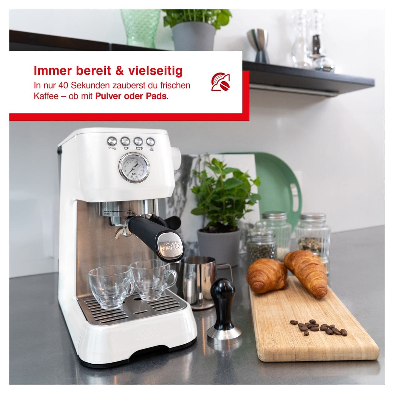 1170 Barista Perfetta Plus Siebträger Kaffeemaschine 15 bar 1700 W  (Weiß) 