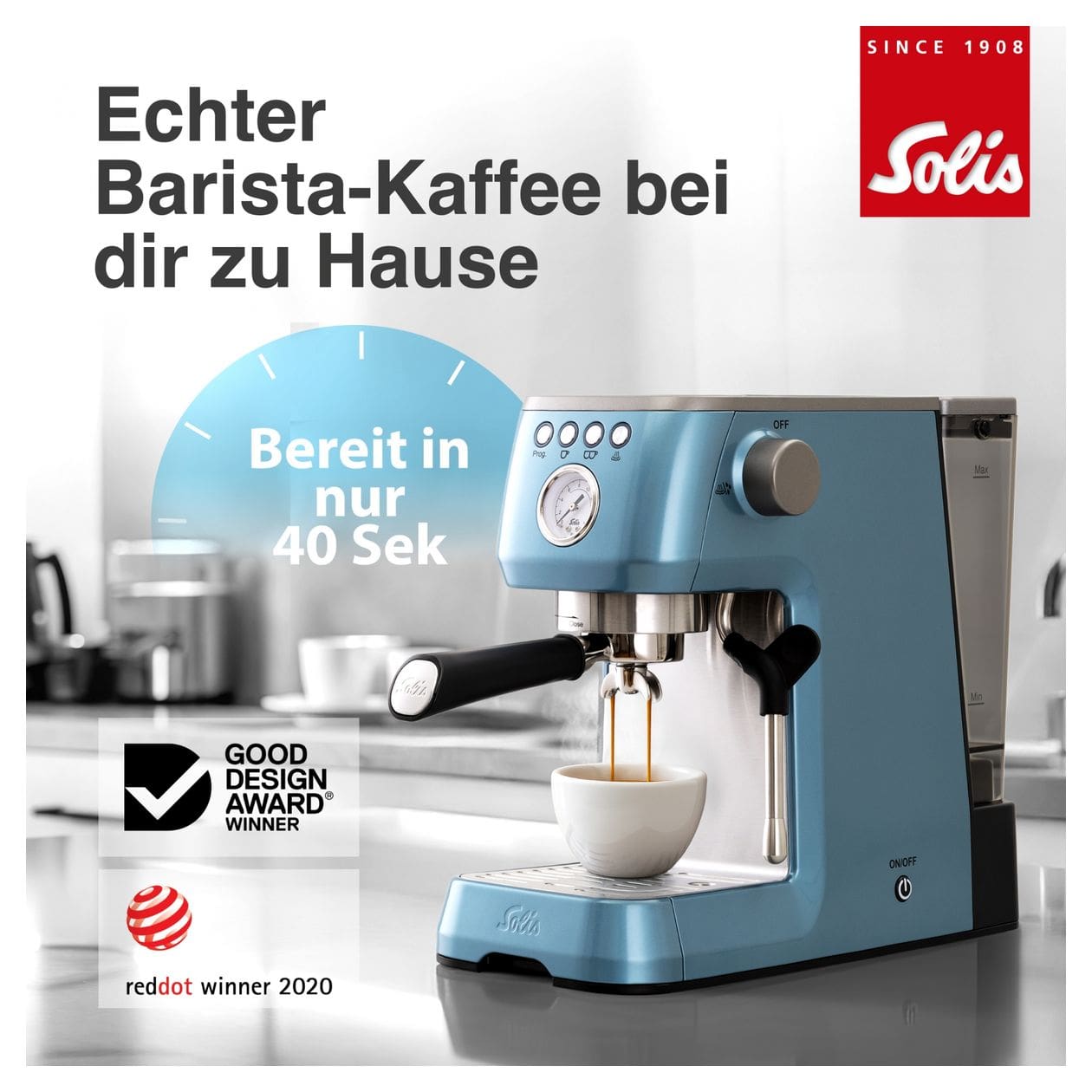 1170 Barista Perfetta Plus Siebträger Kaffeemaschine 15 bar 1700 W  (Blau) 