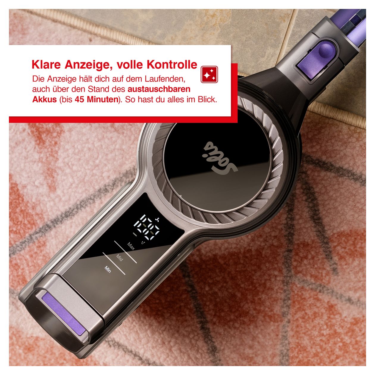 6000 Flexi Vac Cleaner Handstaubsauger Beutellos bis 45 min Laufzeit 25,9 V HEPA  (Schwarz) 