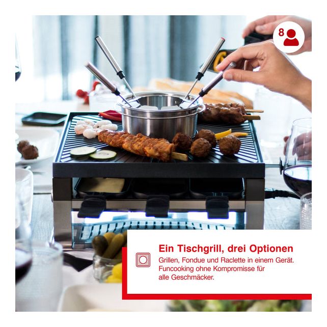 977.21 Combi Grill 3 in 1 Raclette 8 Person(en) 1200 W 