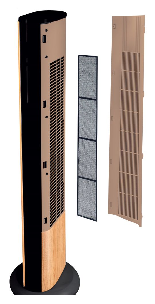 Easy Breezy Turmventilator Stand 44,8 dB  (Schwarz, Holz) 
