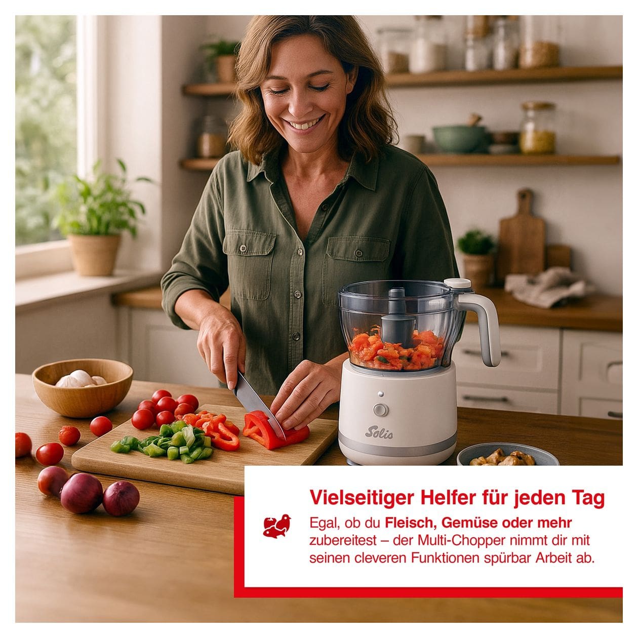 S0184 Multi Chopper Zerkleinerer 200 W 1 l Kunststoff Behälter  (Weiß) 