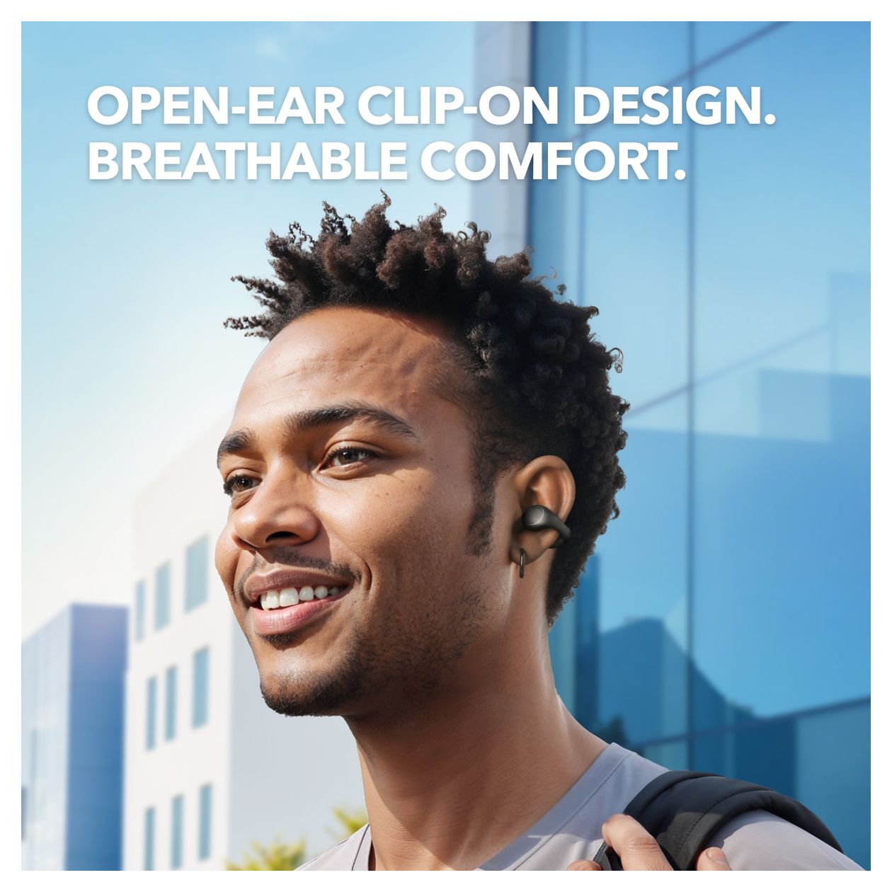 C40i Ohraufliegender Bluetooth Kopfhörer kabellos IPX4  (Schwarz) 