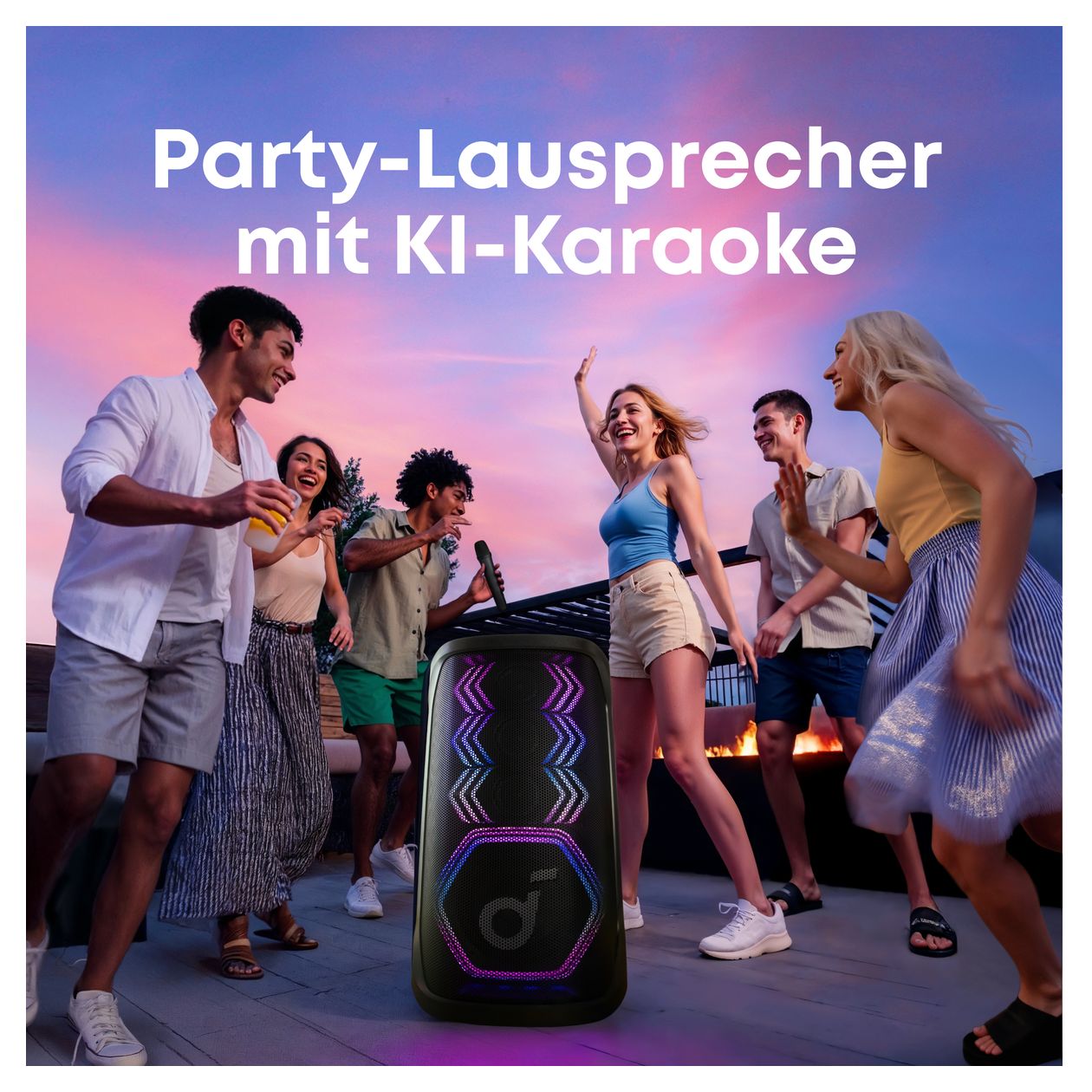 Rave 3S 200 W Bluetooth Lautsprecher IPX4 Laufzeit bis 12 h  (Schwarz) 