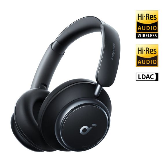 Space Q45 Over Ear Bluetooth Kopfhörer kabelgebunden&kabellos 50 h Laufzeit USB Typ-C  (Schwarz) 